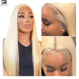 613 Straight Blonde Human hair Wig