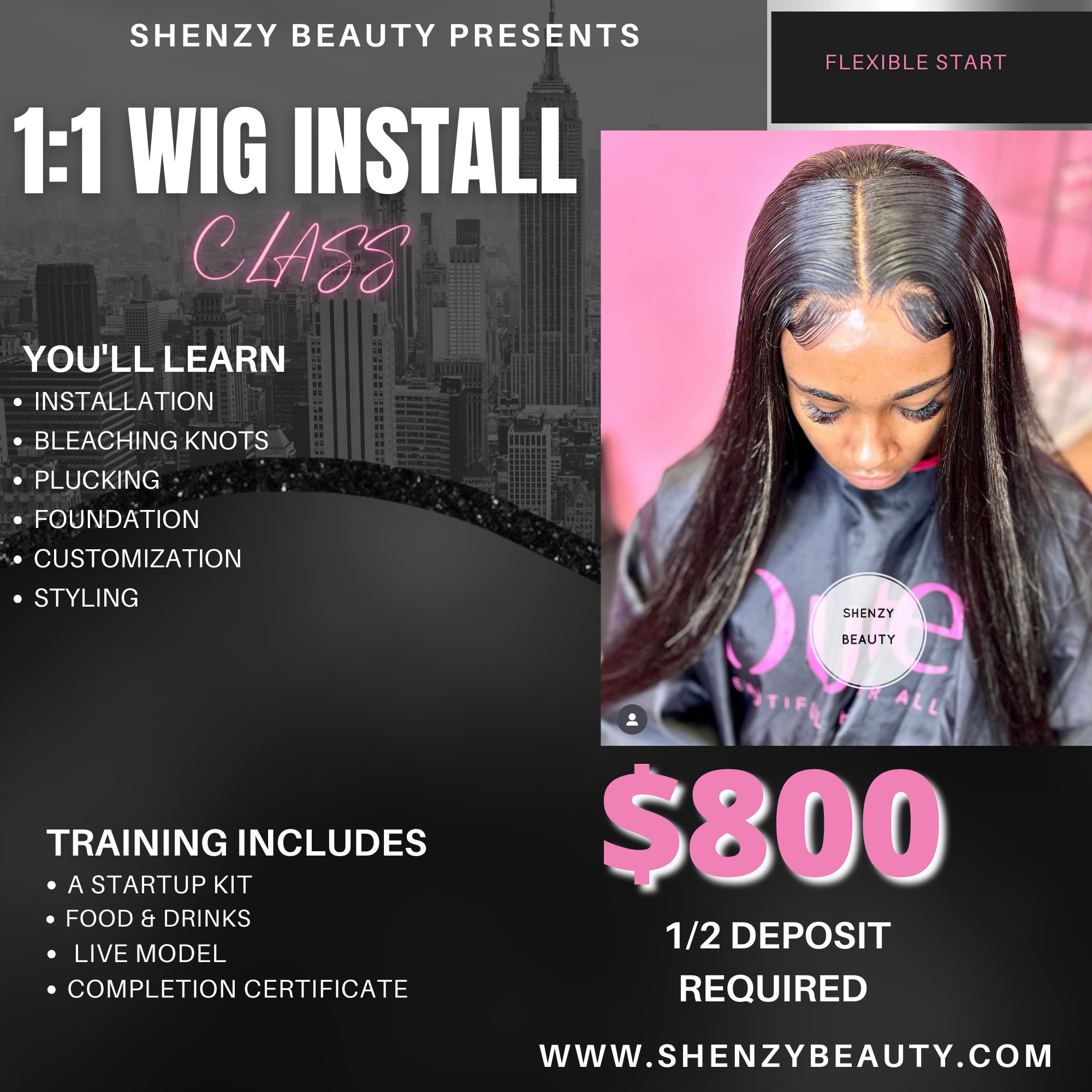 Antoinette one on one wig install class